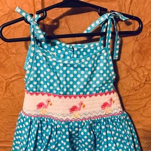 Girls flamingo themed smocked dress Marmellata- 4T